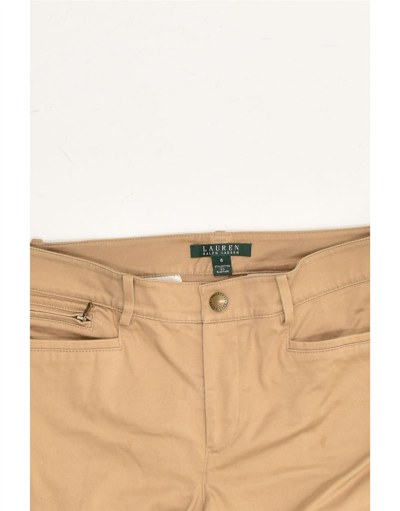 RALPH LAUREN Womens Slim Casual Trousers US 8 Medium W32 L29 Beige Cotton | Vintage Ralph Lauren | Thrift | Second-Hand Ralph Lauren | Used Clothing | Messina Hembry 