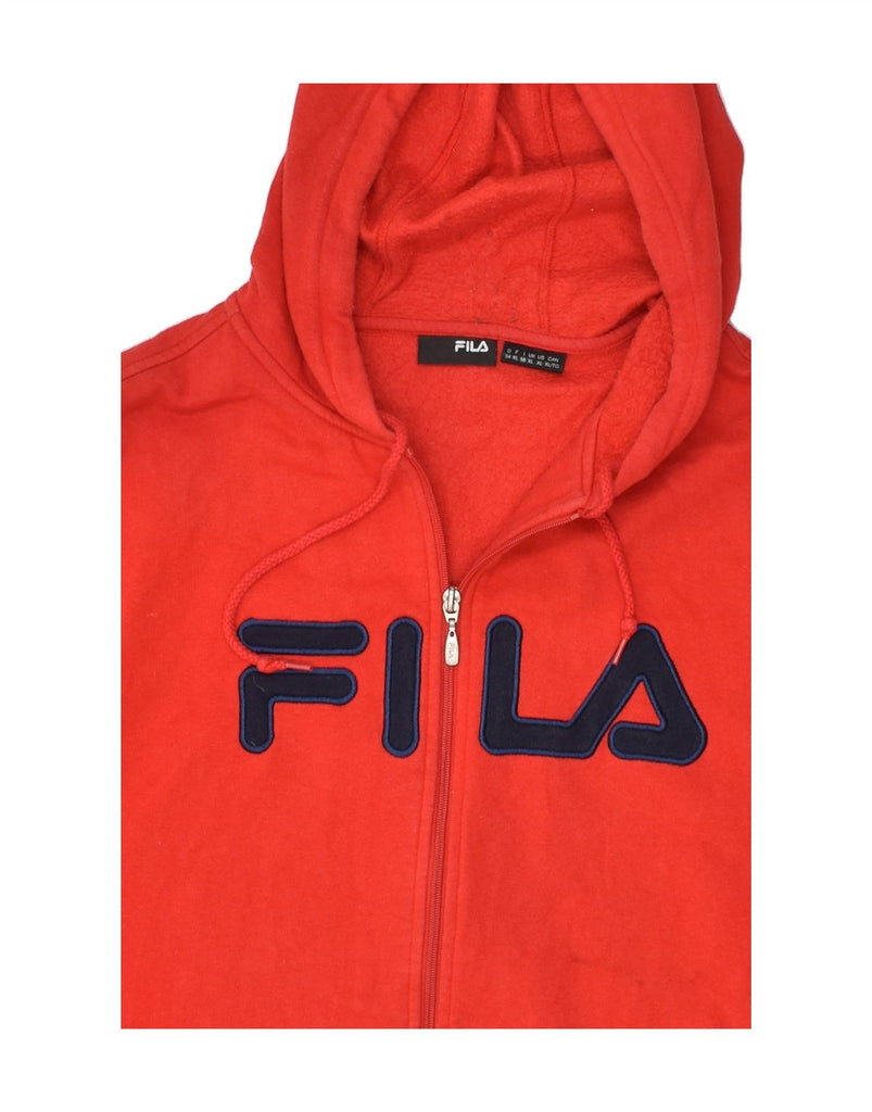 FILA Mens Graphic Zip Hoodie Sweater XL Red Cotton | Vintage Fila | Thrift | Second-Hand Fila | Used Clothing | Messina Hembry 