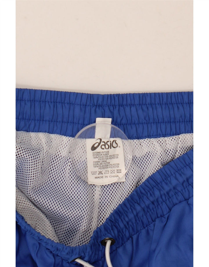 Asics Mens Tracksuit Trousers Medium  Blue Colourblock Polyester