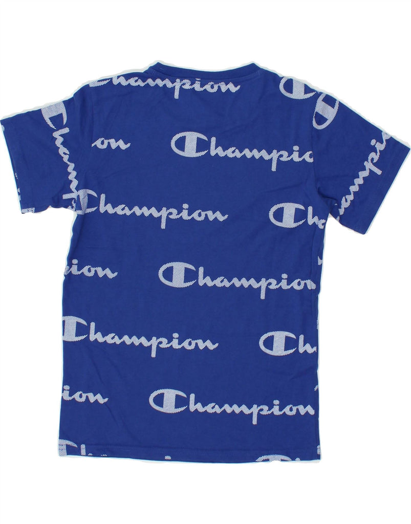 CHAMPION Boys Graphic T-Shirt Top 9-10 Years Medium Blue | Vintage Champion | Thrift | Second-Hand Champion | Used Clothing | Messina Hembry 