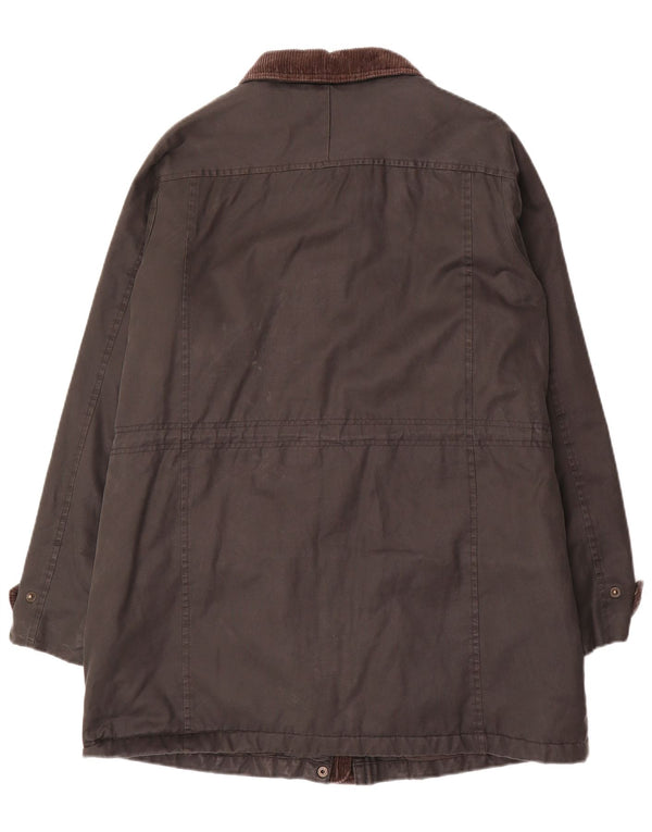 Fat Face Womens Waxed Cotton Overcoat UK 12 Medium Black