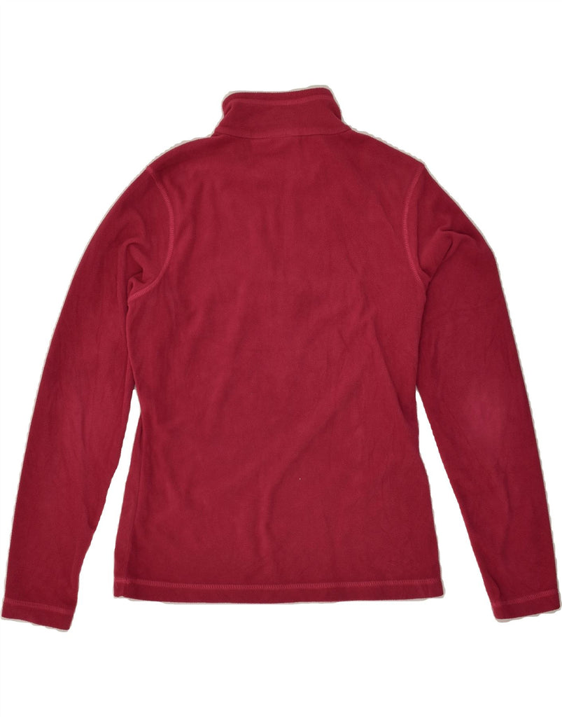 DIADORA Womens Zip Neck Fleece Jumper UK 12 Medium Burgundy Polyester | Vintage Diadora | Thrift | Second-Hand Diadora | Used Clothing | Messina Hembry 