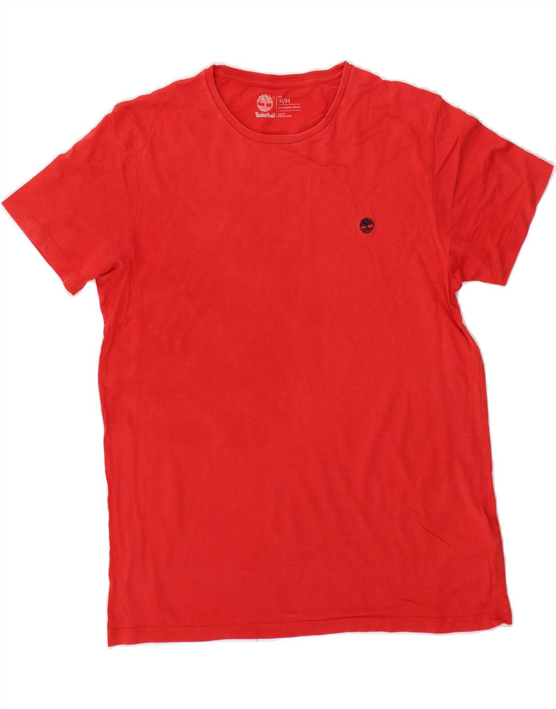 TIMBERLAND Mens Slim Fit T-Shirt Top Medium Red Cotton Vintage Timberland and Second-Hand Timberland from Messina Hembry 