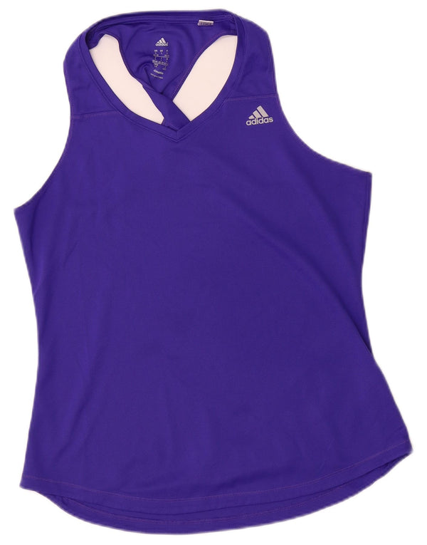 ADIDAS Womens Climalite Vest Top UK 16/18 Large Purple Polyester