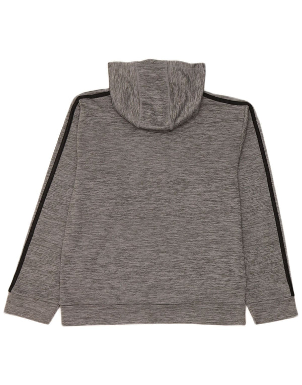 Adidas Boys Graphic Hoodie Jumper 14-15 Years Large Grey Flecked Polyester