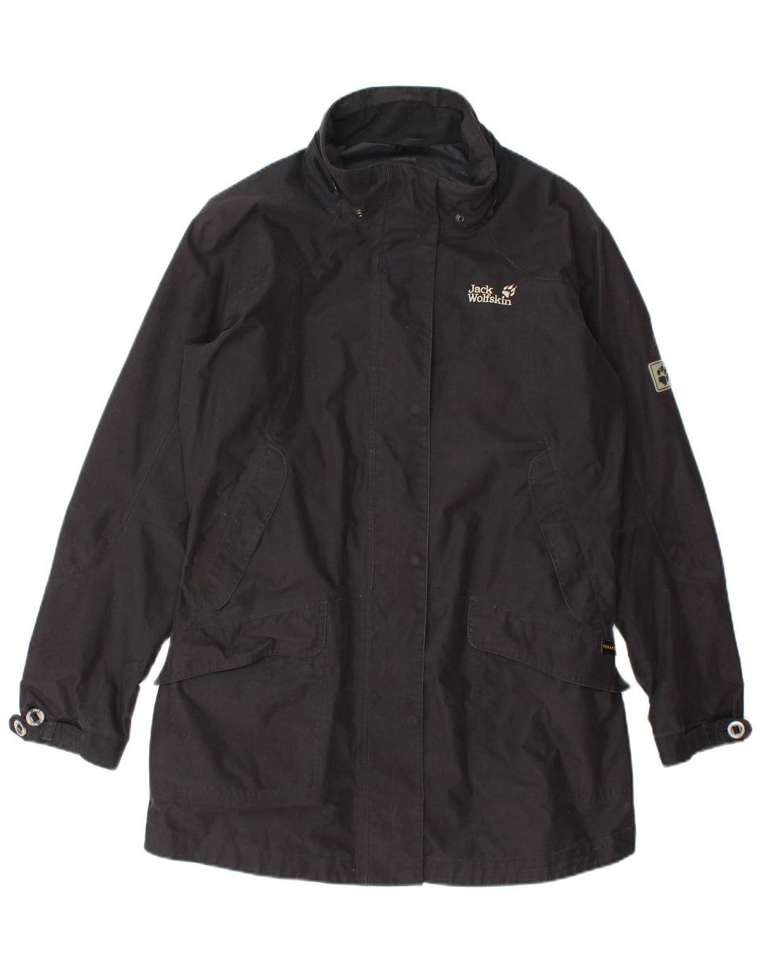 Jack Wolfskin Womens Windbreaker Coat UK 18/20 XL Black Polyester