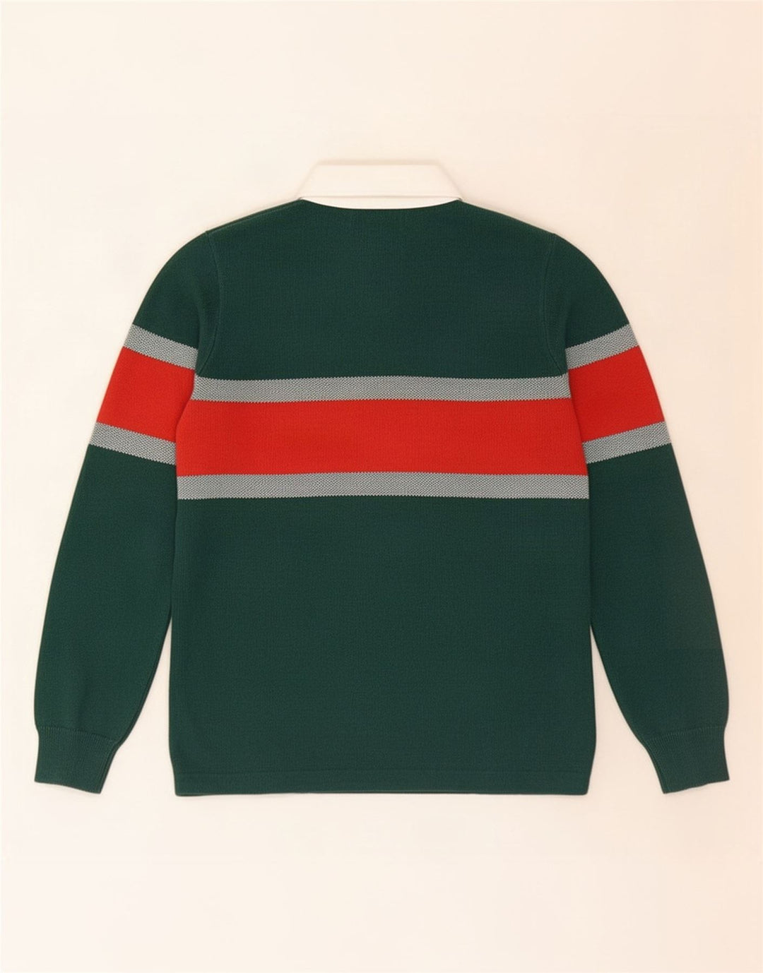 Marks & Spencer Mens Polo Neck Jumper Sweater Small Green Colourblock