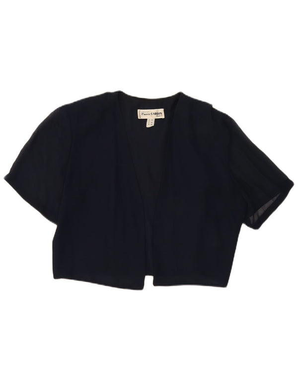 Pierre Cardin Womens Open Bolero Top IT 50 XL Navy Blue Acetate