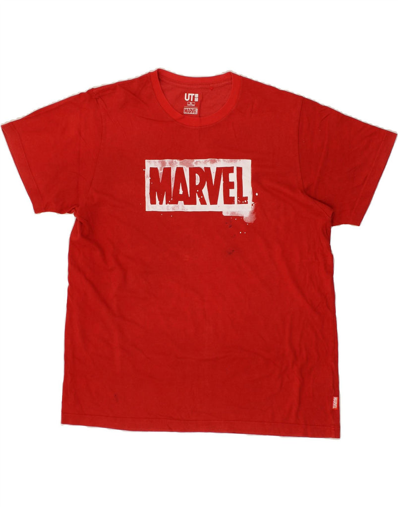 UNIQLO Mens Marvel Graphic T-Shirt Top XL Red Cotton Vintage Uniqlo and Second-Hand Uniqlo from Messina Hembry 