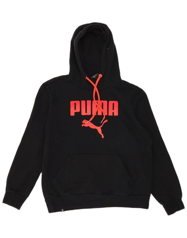 Puma Mens Graphic Hoodie Jumper Medium Black Cotton