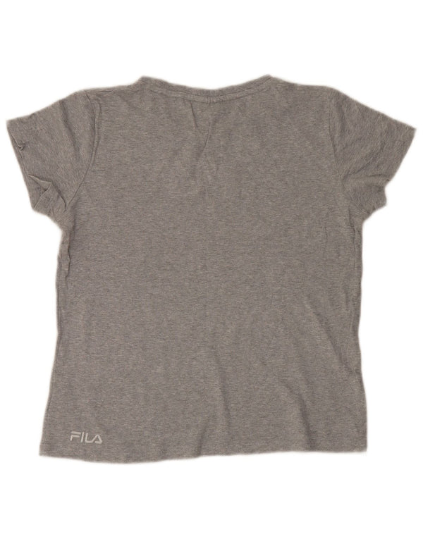 Fila Girls Graphic Top Long Sleeve 11-12 Years Grey Cotton
