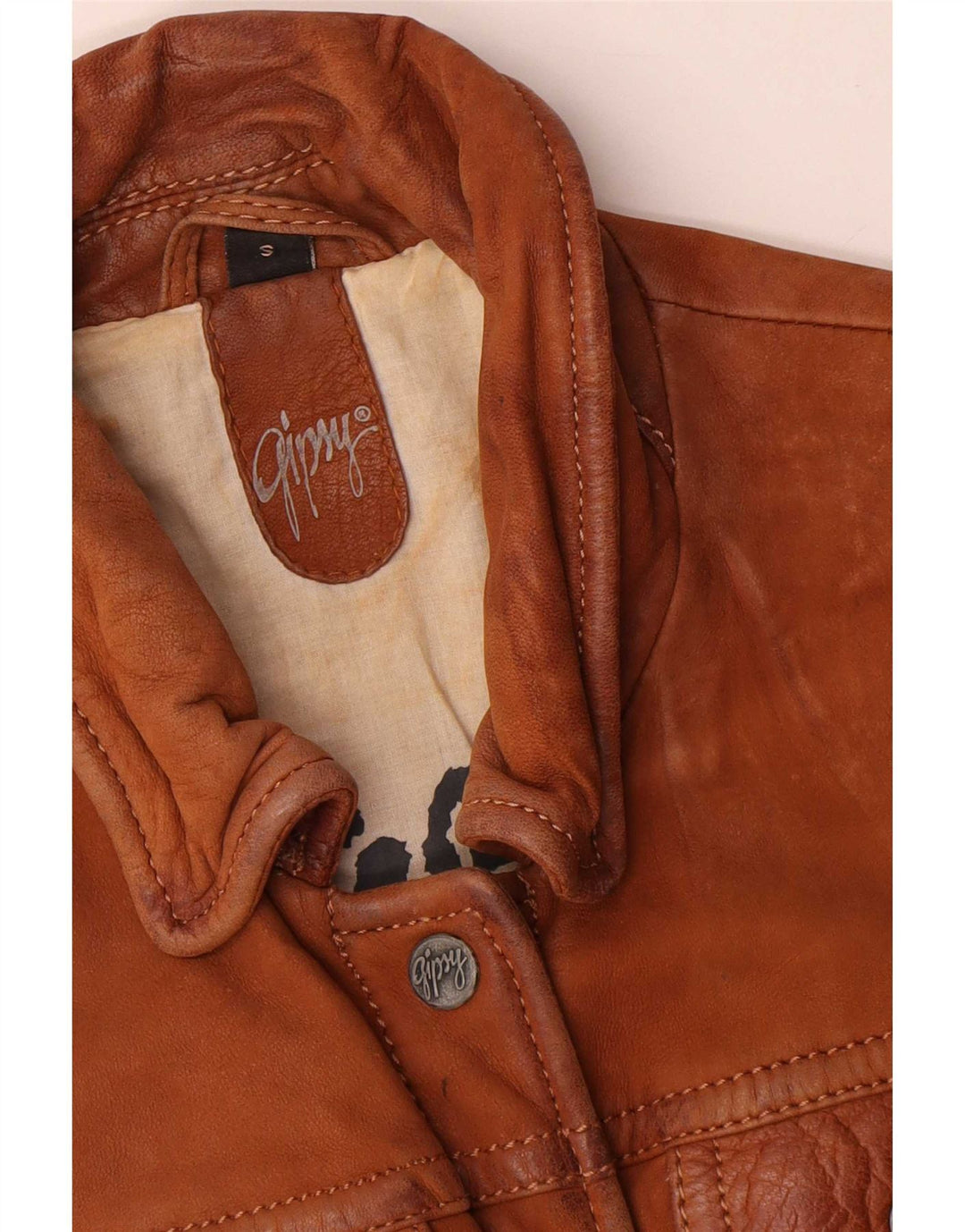 Gypsy Womens Leather Jacket UK 10 Small Brown