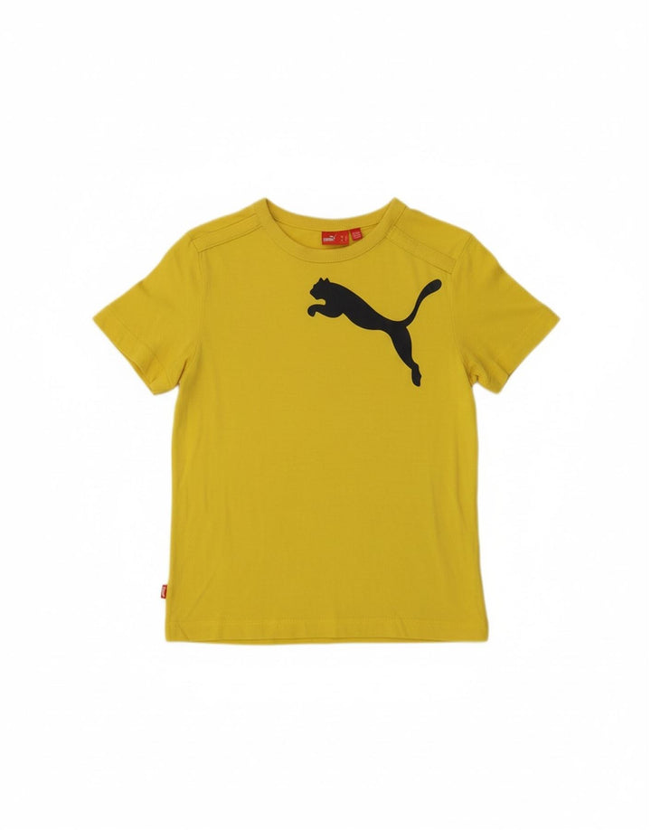 PUMA Boys Graphic T-Shirt Top 11-12 Years Large Yellow Vintage Puma and Second-Hand Puma from Messina Hembry 