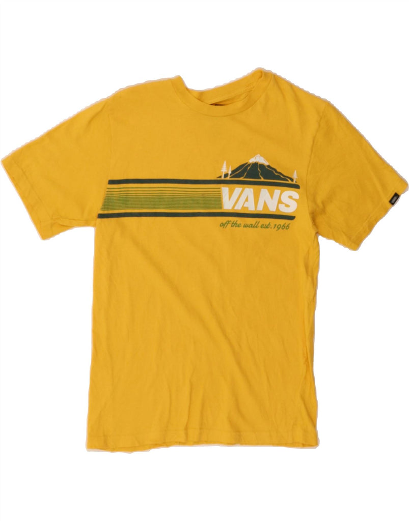 VANS Boys Classic Fit Graphic T-Shirt Top 10-11 Years Medium Yellow Cotton Vintage Vans and Second-Hand Vans from Messina Hembry 