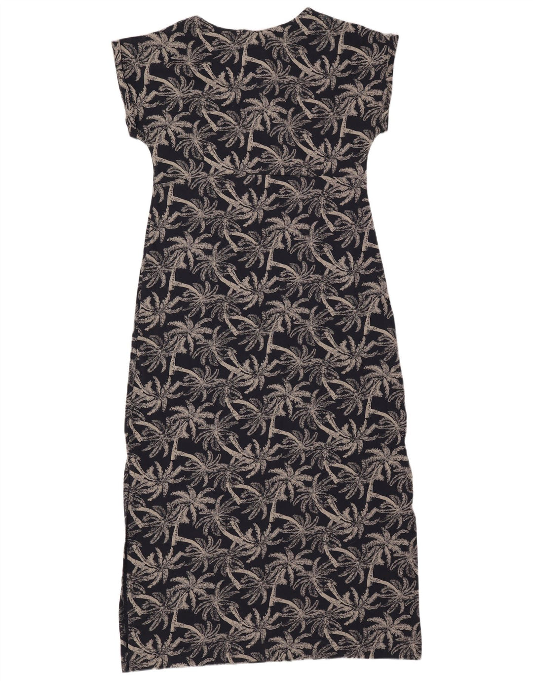 WEIRD FISH Womens Abstract Pattern Maxi Dress UK 14 Large Navy Blue Cotton