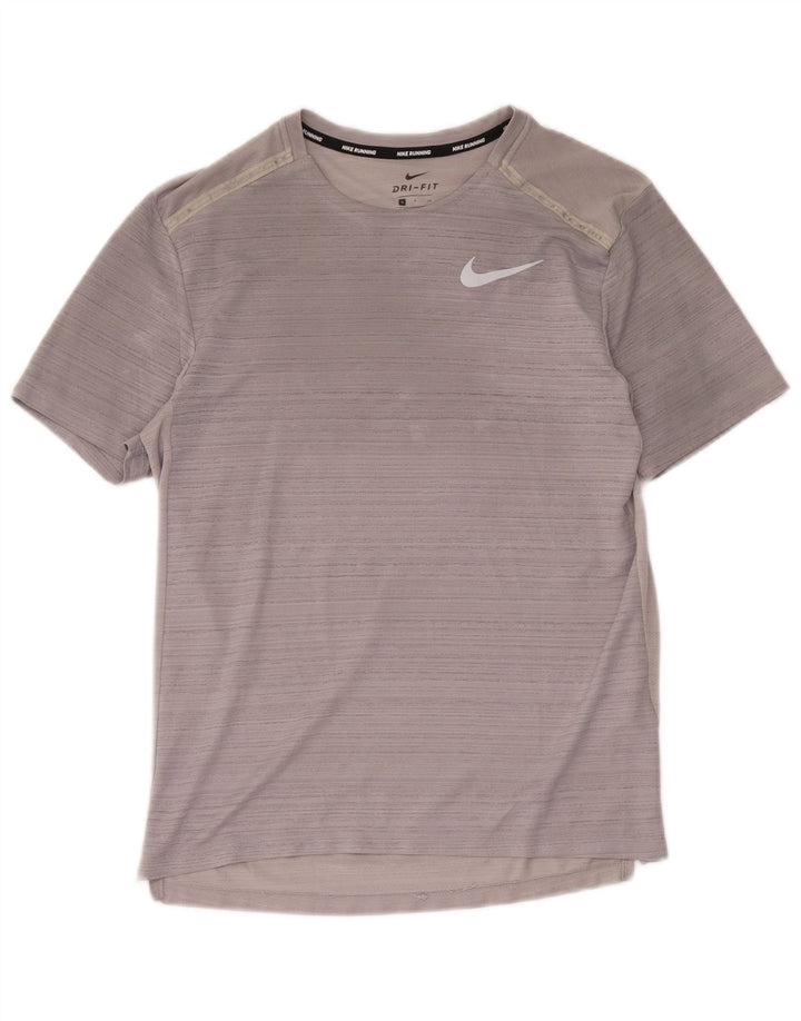 Nike Mens Dri Fit T-Shirt Top Small Grey Flecked Polyester