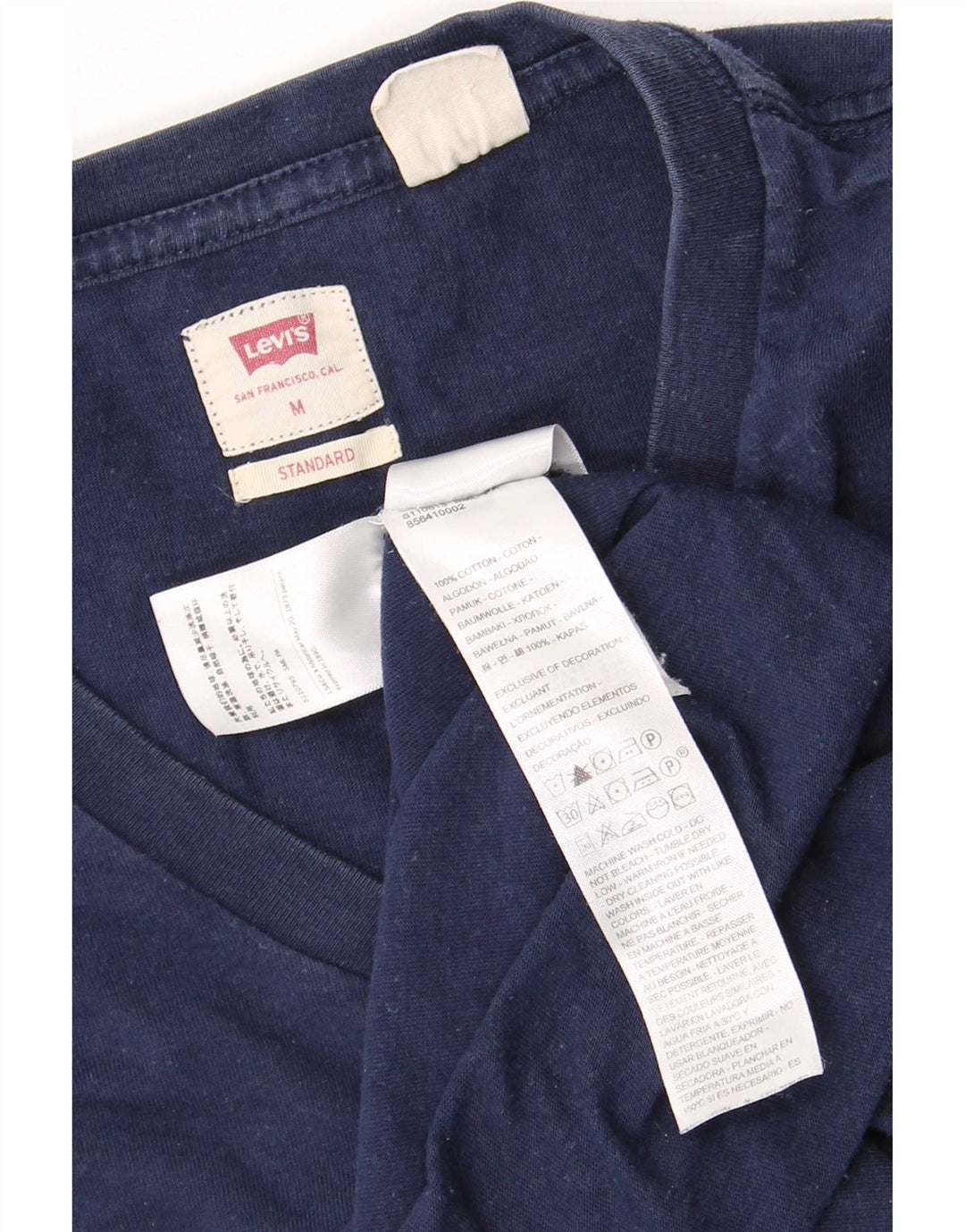 Levi's Mens Standard T-Shirt Top Medium Navy Blue Cotton