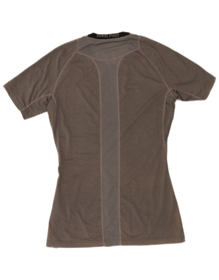 Nike Womens Dri Fit T-Shirt Top UK 14 Large Grey Polyester