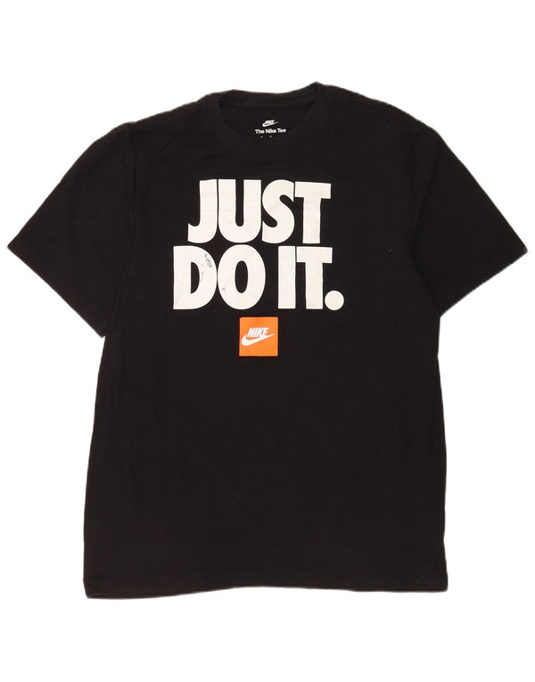Nike Mens Graphic T-Shirt Top Medium Black Cotton