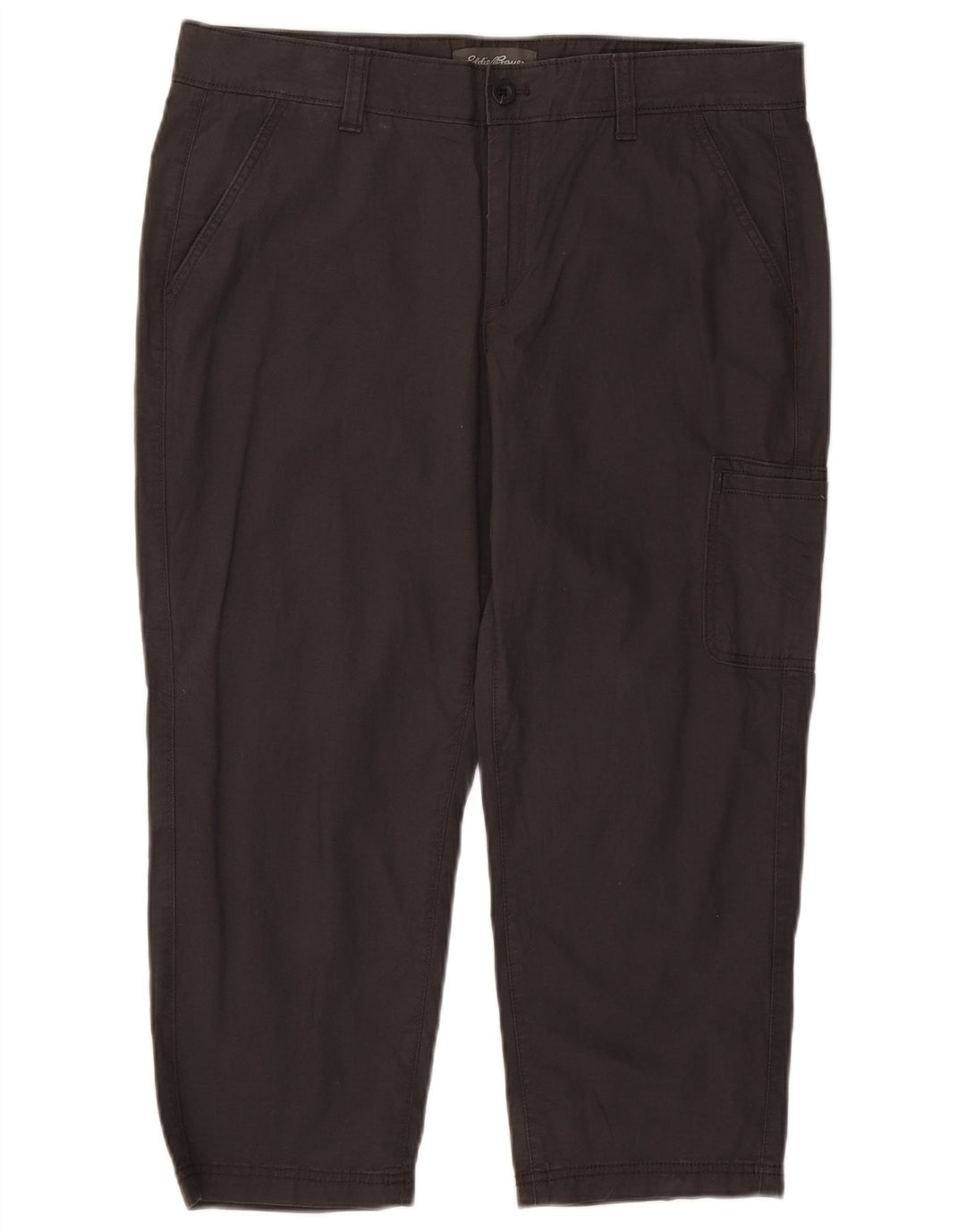 EDDIE BAUER Womens Straight Cargo Capri Trousers US 14 XL W36 L23 Grey