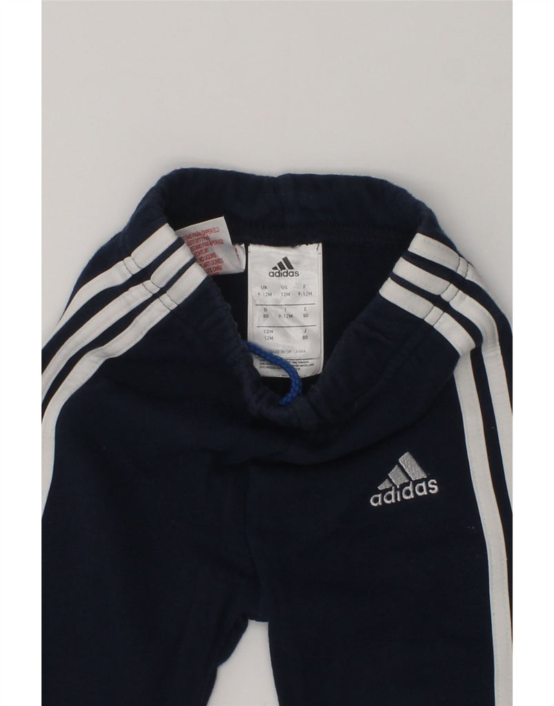 ADIDAS Baby Boys Joggers Tracksuit Trousers 9-12 Months Navy Blue Cotton | Vintage Adidas | Thrift | Second-Hand Adidas | Used Clothing | Messina Hembry 