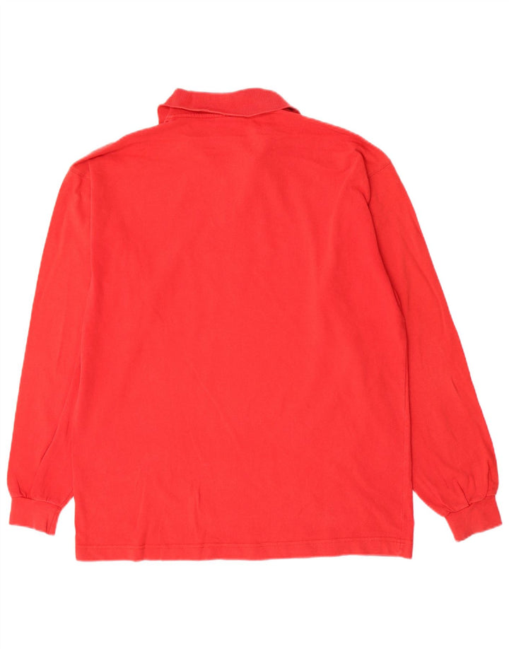 North Sails Mens Long Sleeve Polo Shirt Medium Red Cotton