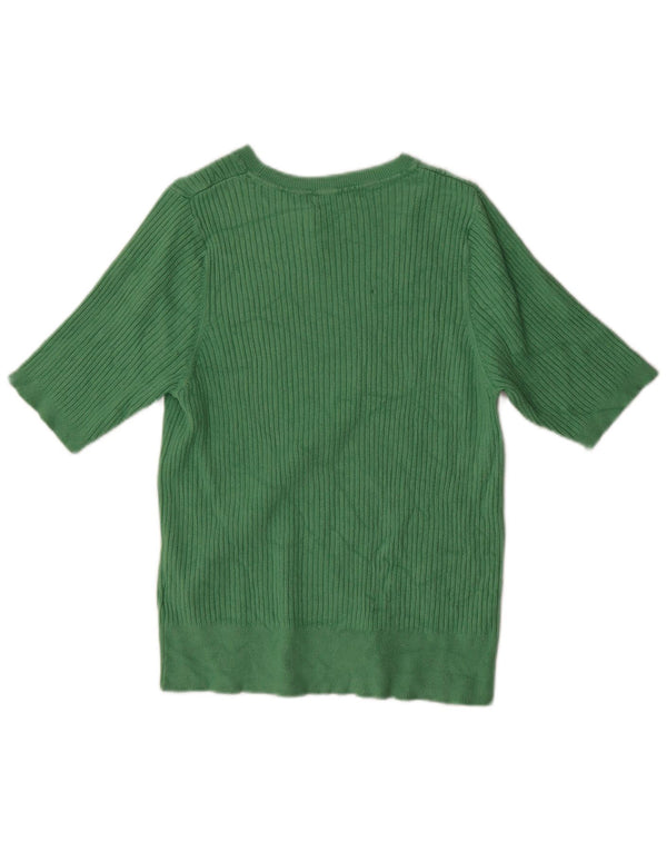 Marks & Spencer Womens Boat Neck Jumper Sweater UK 16 Large Green