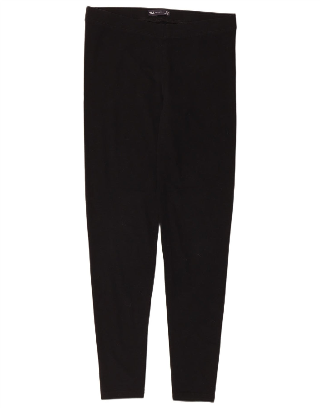 Marks & Spencer Womens Leggings UK 12 Medium Black Cotton