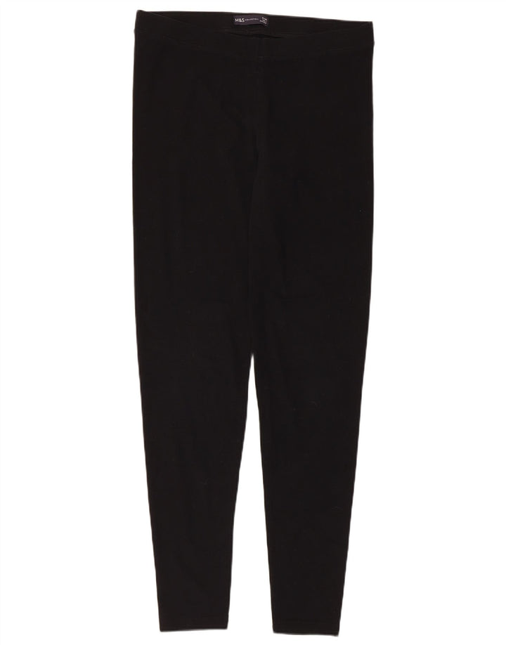 Marks & Spencer Womens Leggings UK 12 Medium Black Cotton