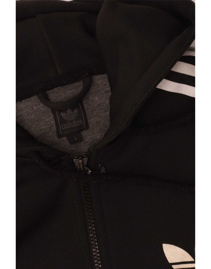 Adidas Womens Zip Hoodie Sweater UK 16 Large Black Polyester