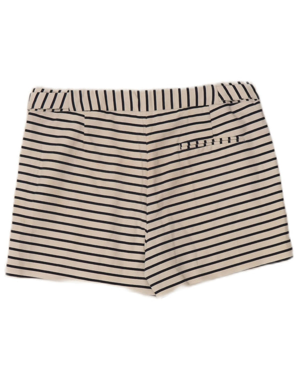 Zara Womens Hot Pants Medium W30  White Striped Cotton