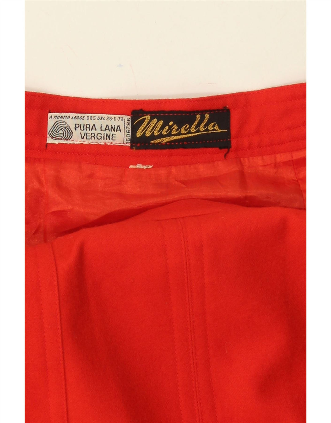 MIRELLA Womens Pleated A-Line Skirt W28 Medium Red Wool Vintage Mirella and Second-Hand Mirella from Messina Hembry 