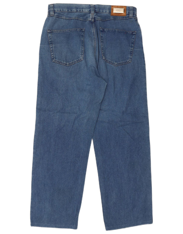 Hugo Boss Mens Straight Jeans W34 L28 Blue Cotton