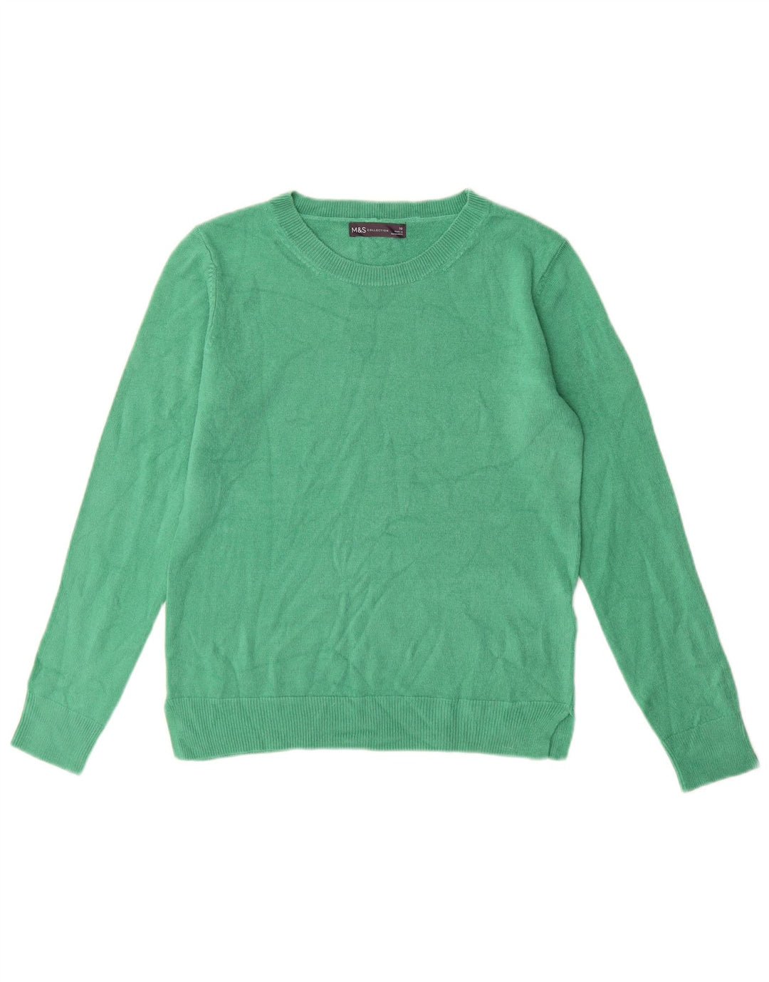Marks & Spencer Womens Crew Neck Jumper Sweater UK 10 Small Turquoise