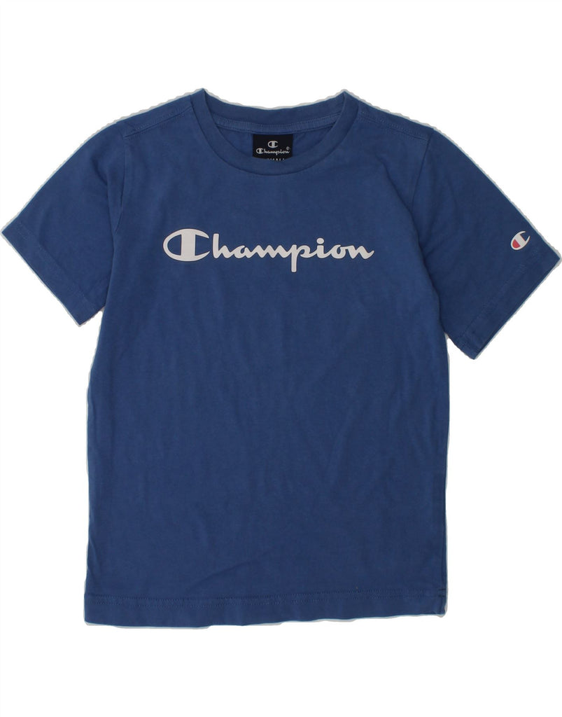 CHAMPION Boys Graphic T-Shirt Top 5-6 Years XS Blue | Vintage Champion | Thrift | Second-Hand Champion | Used Clothing | Messina Hembry 