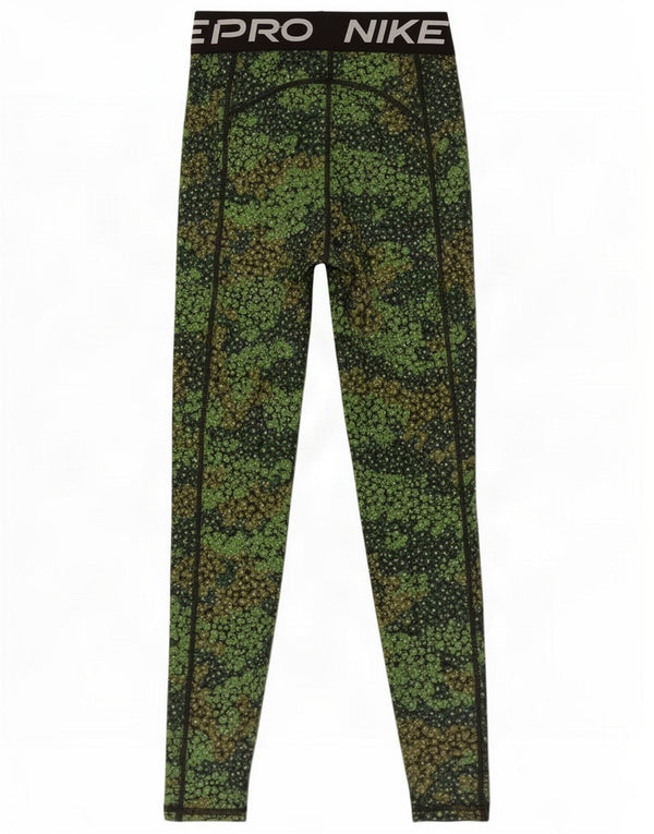 Nike Womens Dri Fit Graphic Leggings UK 6 XS Green Camouflage