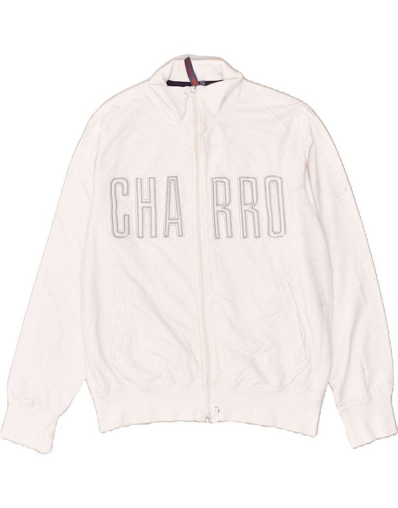 CHARRO Mens Graphic Tracksuit Top Jacket XL White Cotton | Vintage Charro | Thrift | Second-Hand Charro | Used Clothing | Messina Hembry 