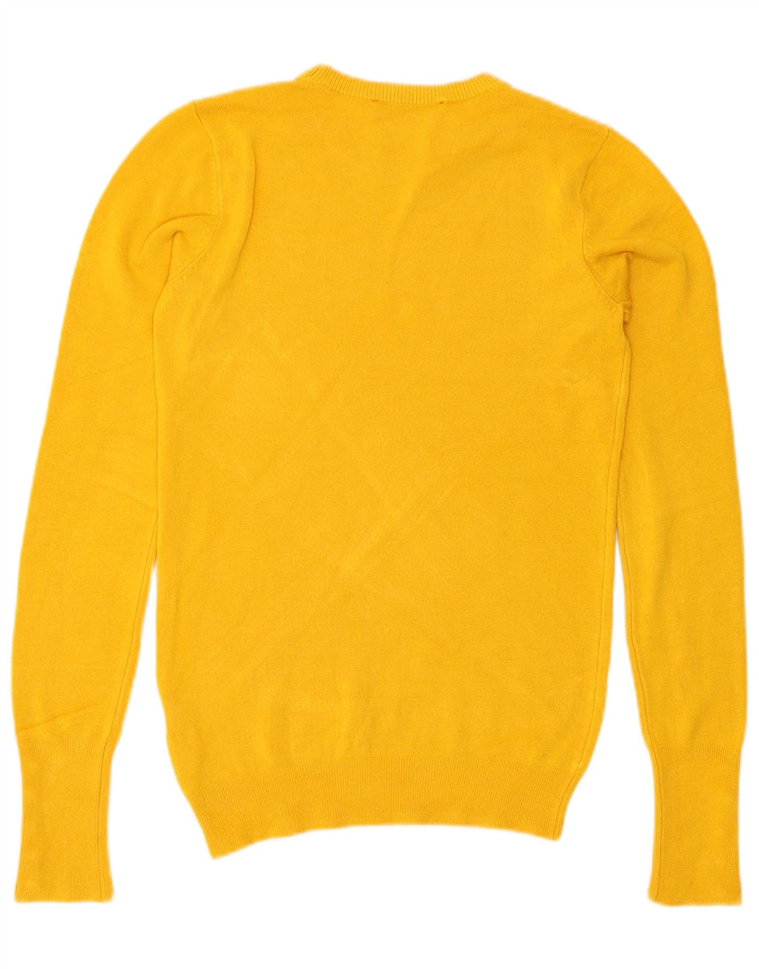 Zara Womens Crew Neck Jumper Sweater UK 10 Small Yellow