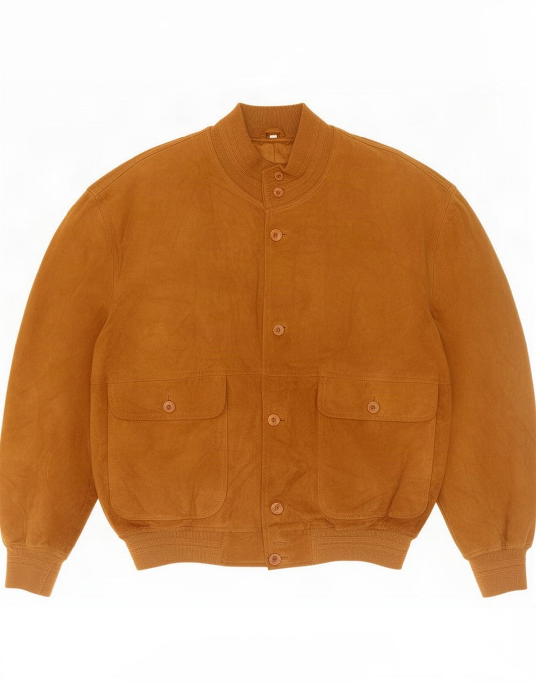 Vintage Mens Suede Jacket IT 54 2XL Brown Leather