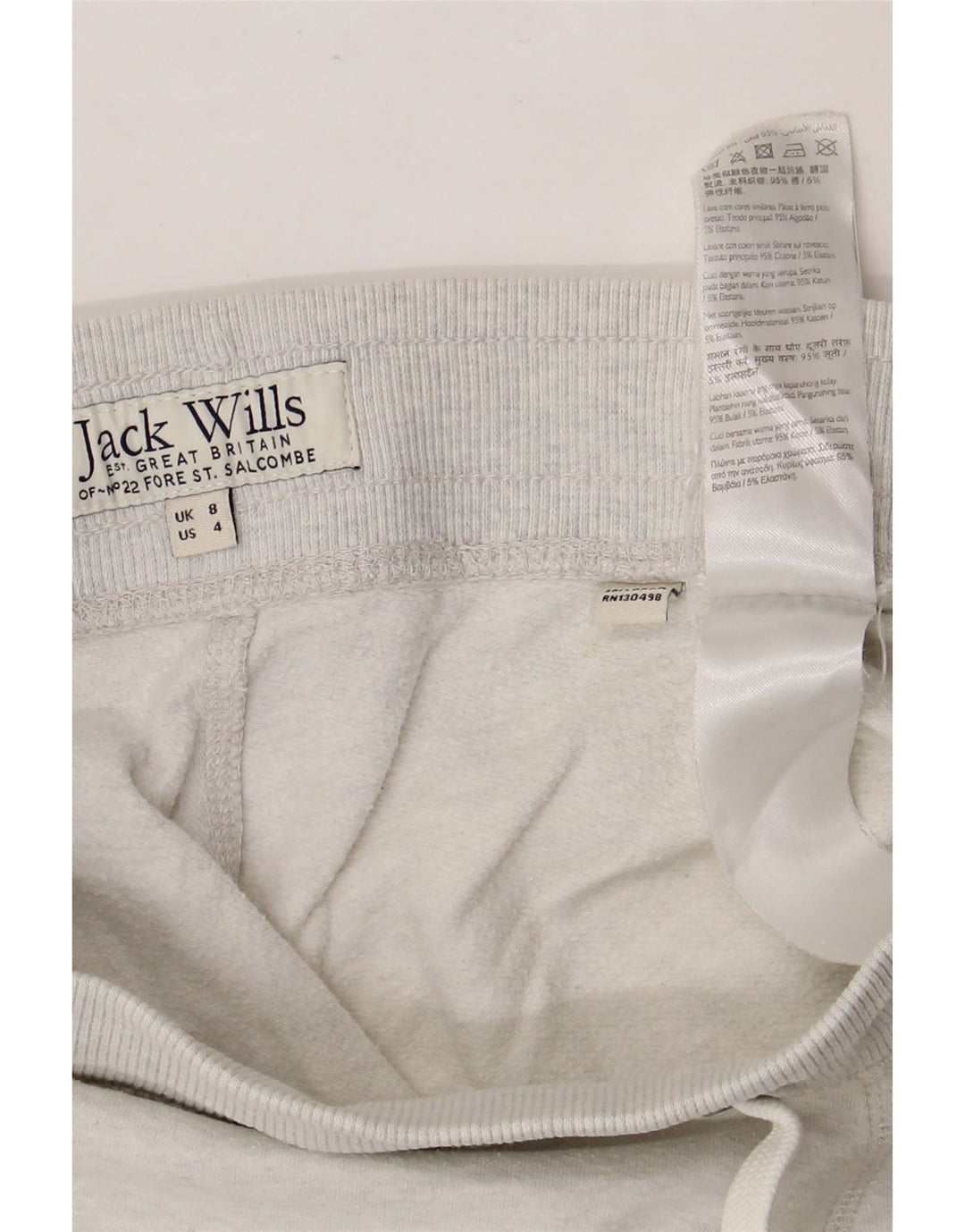 JACK WILLS Womens Graphic Tracksuit Trousers Joggers UK 8 Small  Grey