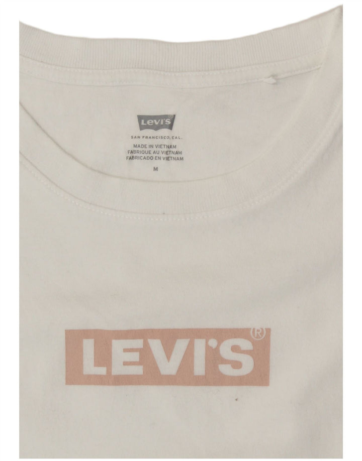 LEVI'S Womens Graphic T-Shirt Top UK 12 Medium White