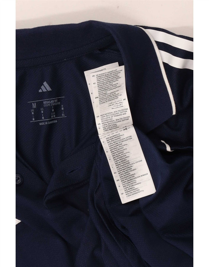 Adidas Mens Regular Fit Polo Shirt Medium Navy Blue Colourblock Polyester