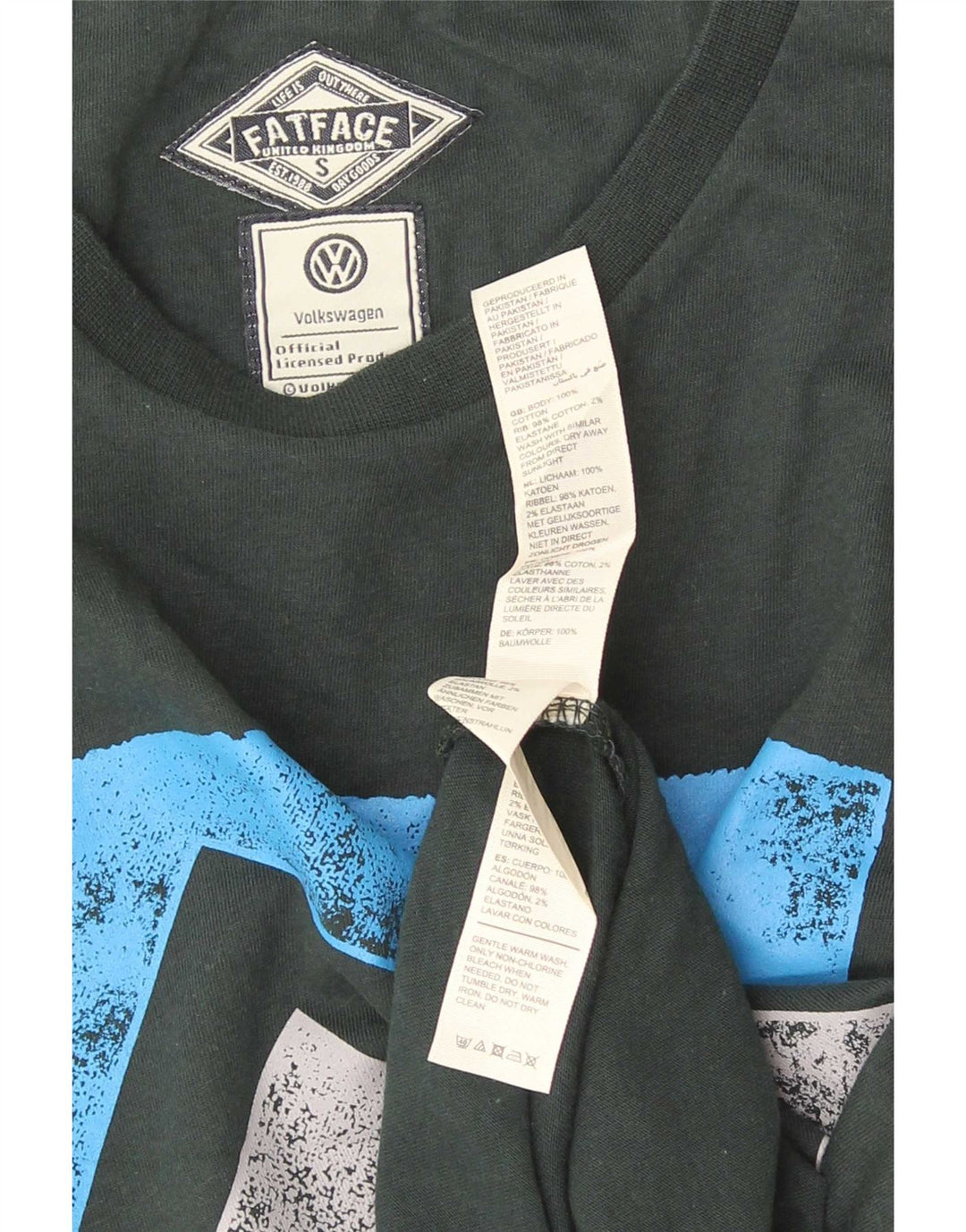Fat Face Mens Graphic T-Shirt Top Small Green Cotton