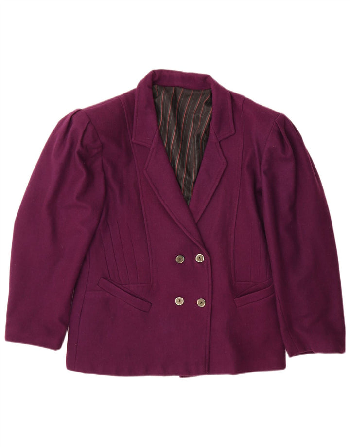 Vintage Womens Double Breasted Blazer Jacket UK 14 Medium Purple