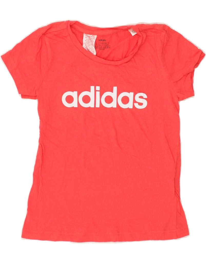 ADIDAS Girls Graphic T-Shirt Top 11-12 Years Red Cotton | Vintage Adidas | Thrift | Second-Hand Adidas | Used Clothing | Messina Hembry 