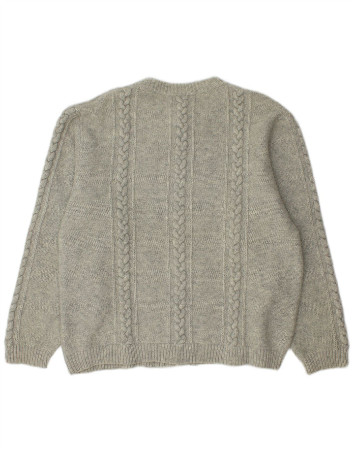 Moschen Modell Mens Cardigan Sweater Medium Grey New Wool