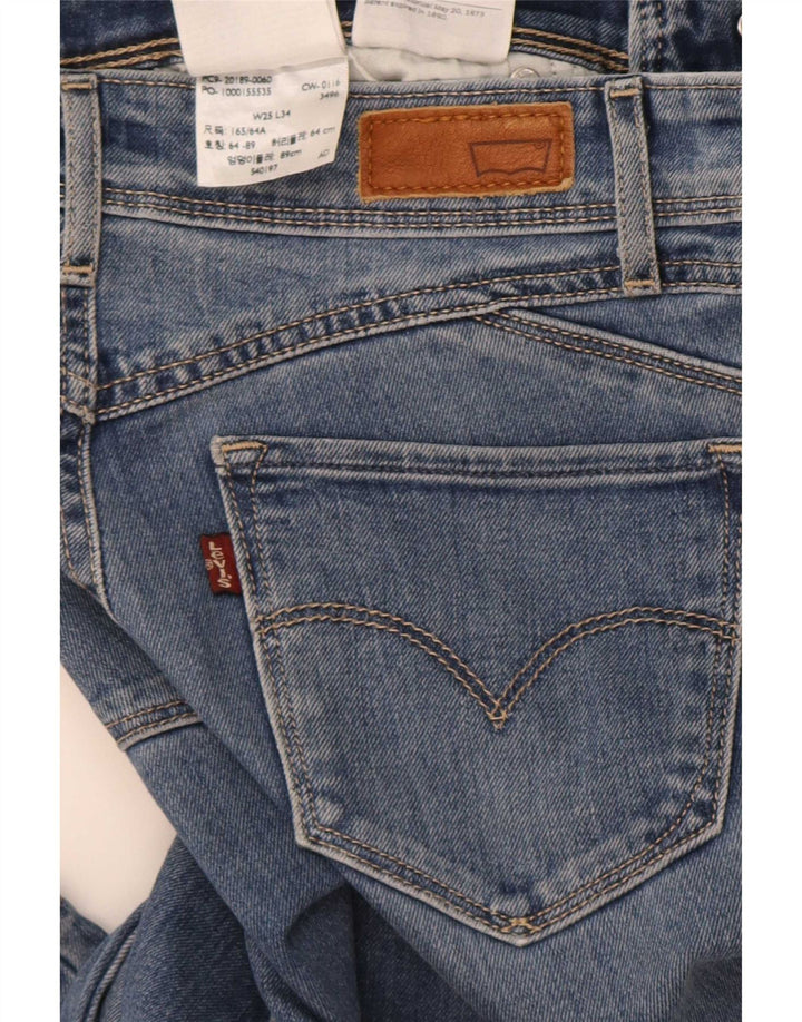 Levi's Womens Skinny Jeans W25 L34 Blue Cotton