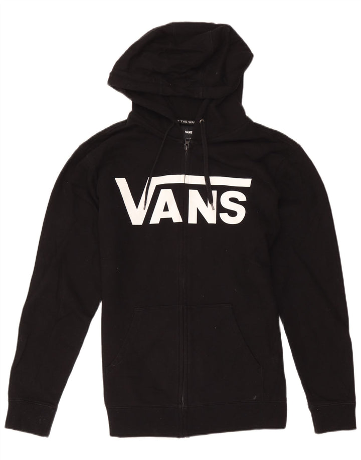 Vans Mens Graphic Zip Hoodie Sweater Medium Black Cotton