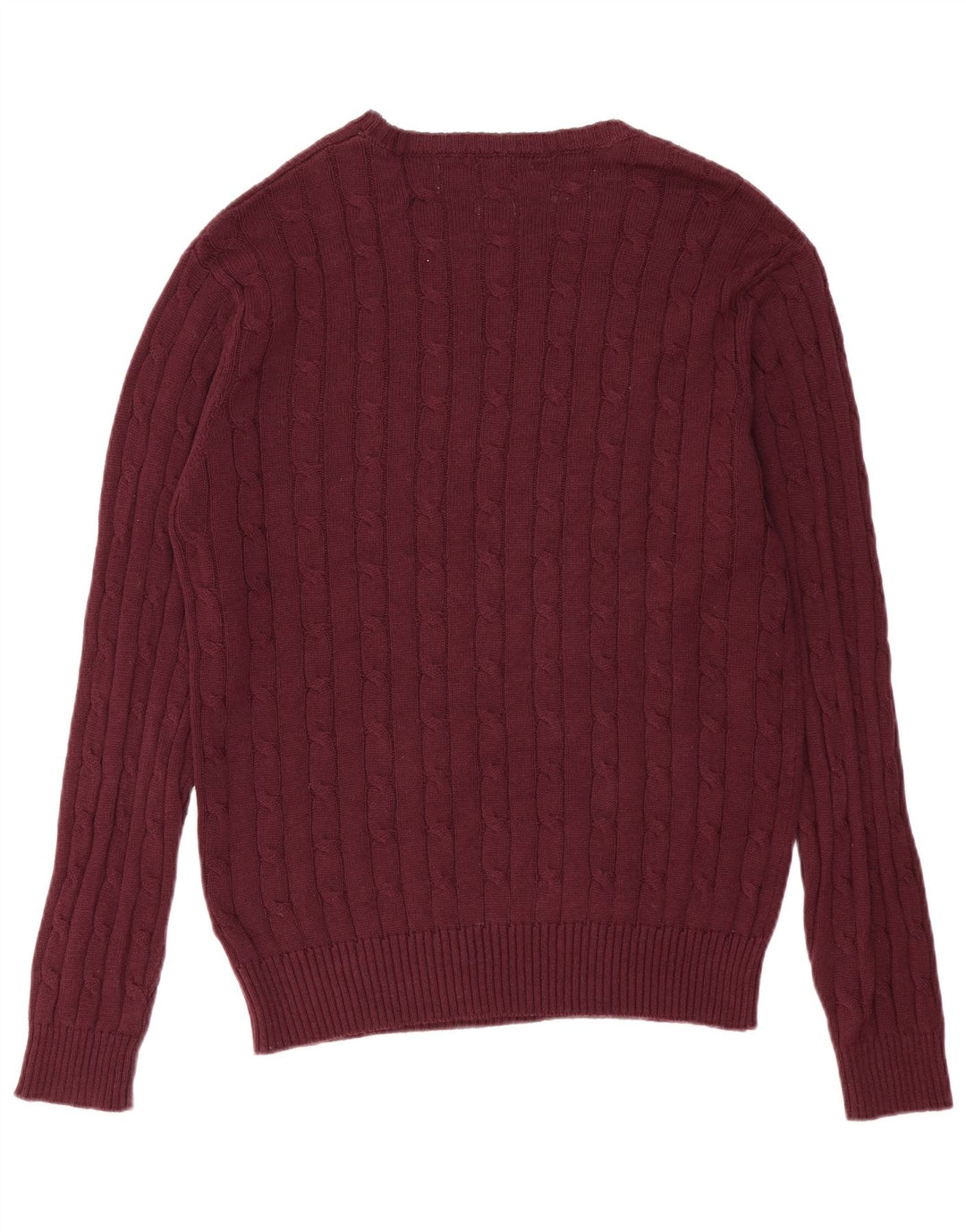 French Connection Mens Crew Neck Jumper Sweater Medium Burgundy Cotton