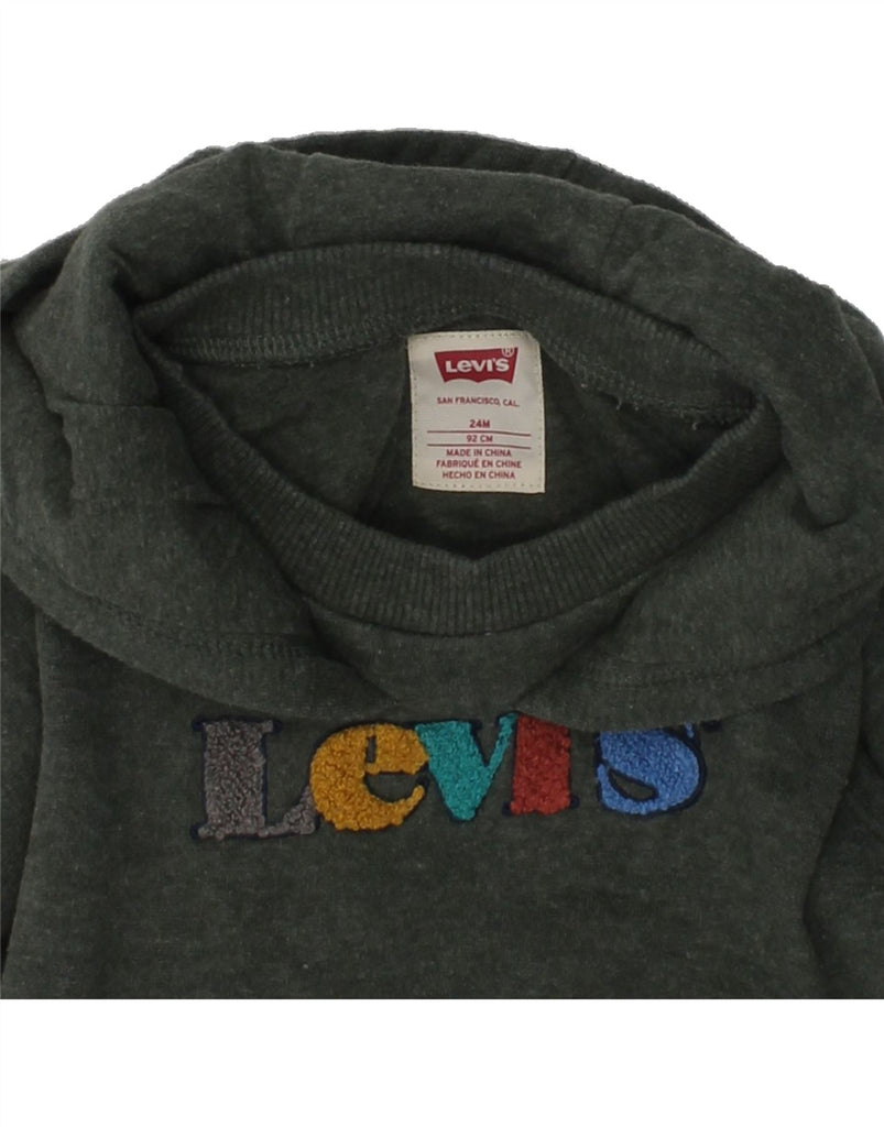 LEVI'S Baby Boys Graphic Hoodie Jumper 18-24 Months Grey Cotton | Vintage Levi's | Thrift | Second-Hand Levi's | Used Clothing | Messina Hembry 